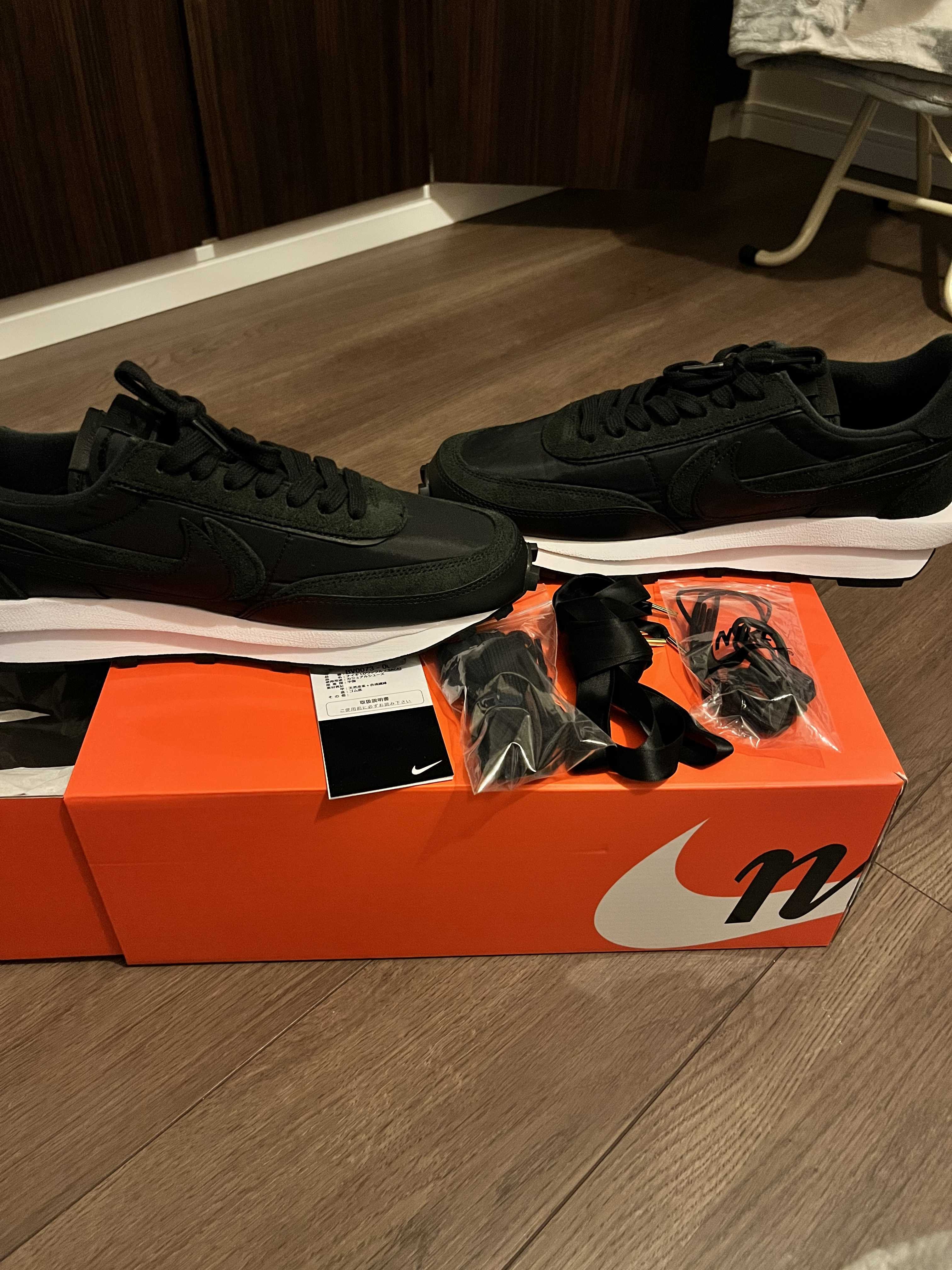 sacai × Nike LDV Waffle "Triple Black"