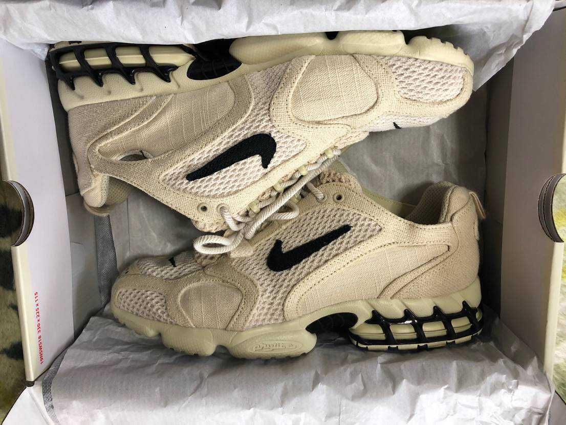 Stussy × Nike Air Zoom Spiridon CG 2 "Fossil/Black"