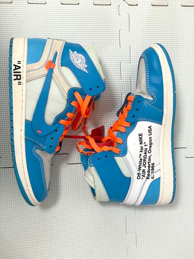Off-White × Nike Air Jordan 1 High UNC "White/Dark Powder Blue"