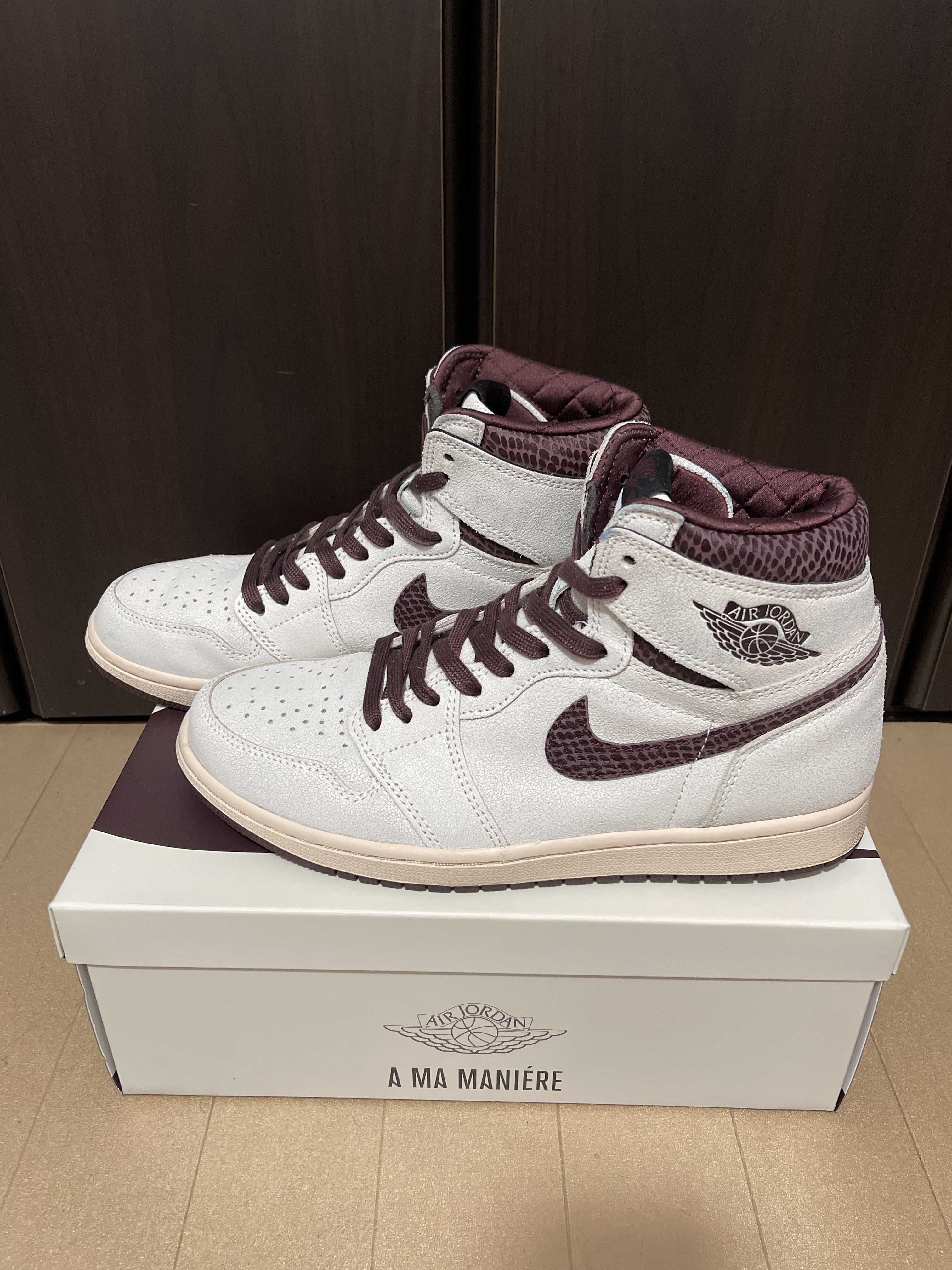 A Ma Maniere × Nike Air Jordan 1 Retro High OG "Sail and Burgundy"