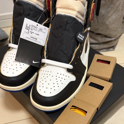 fragment design × UNION × Nike Air Jordan 1 High OG "Black/Varsity Red"