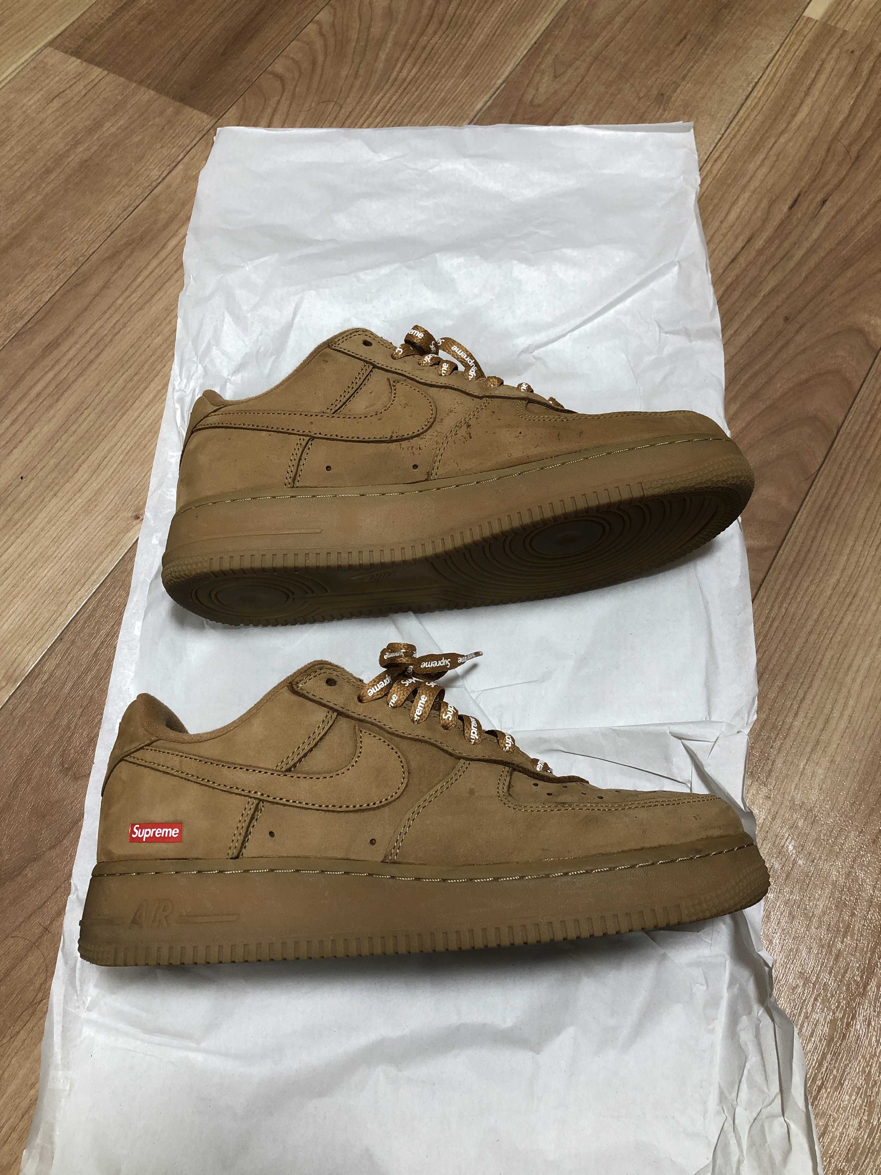 Supreme × Nike Air Force 1 Low "Flax/Wheat"