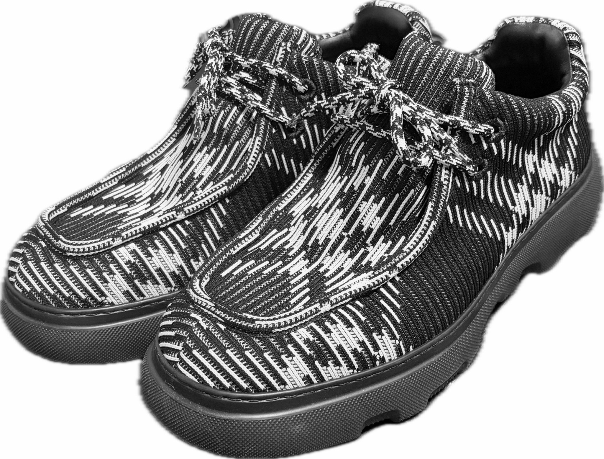 Burberry Embroidered Fabric Creeper Lace-Up Shoes "Printed"