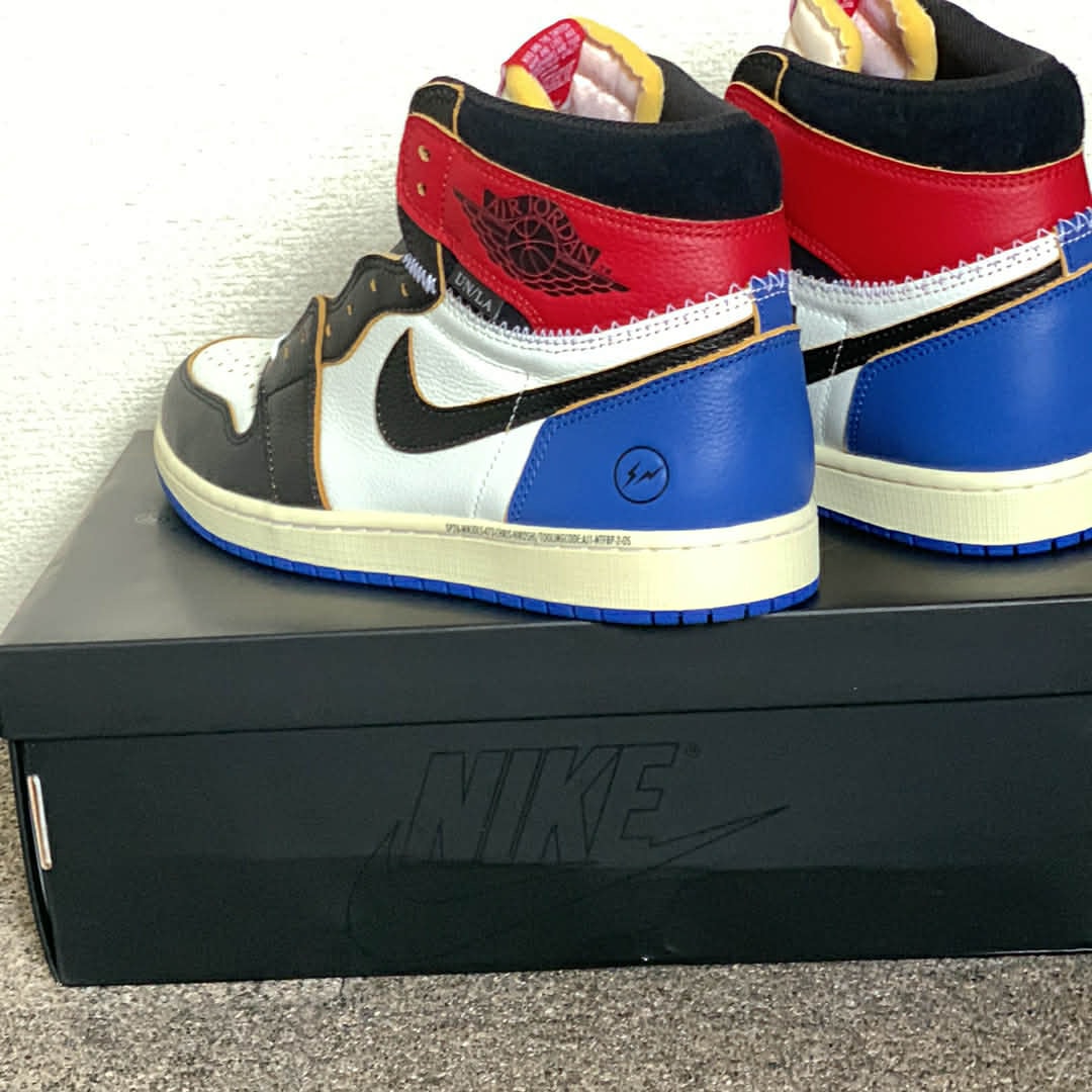 fragment design × UNION × Nike Air Jordan 1 High OG "Black/Varsity Red"