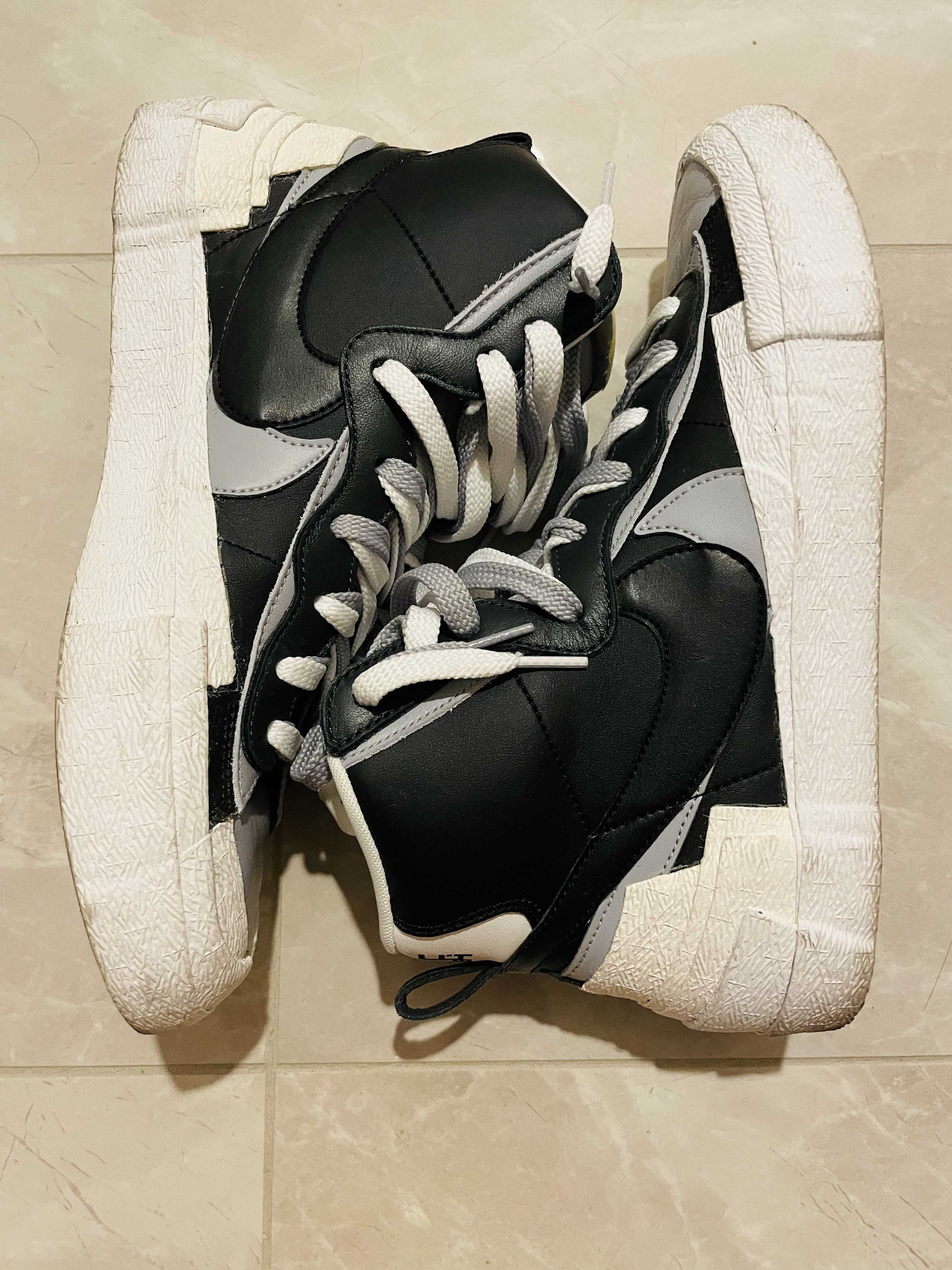 sacai × NIKE BLAZER MID "BLACK/WOLF GREY/WHITE"