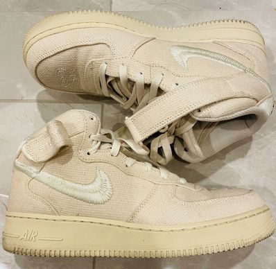 Stussy × Nike Air Force 1 Mid "Fossil Stone"
