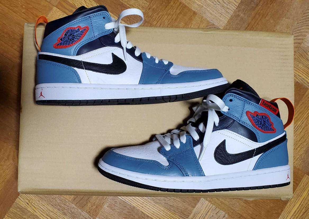 FACETASM × Nike Air Jordan 1 Mid "White/Navy"