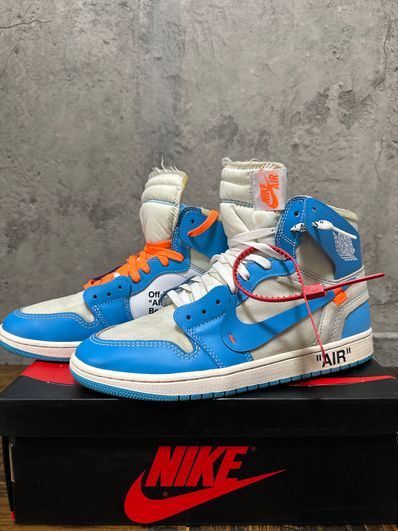Off-White × Nike Air Jordan 1 High UNC "White/Dark Powder Blue"