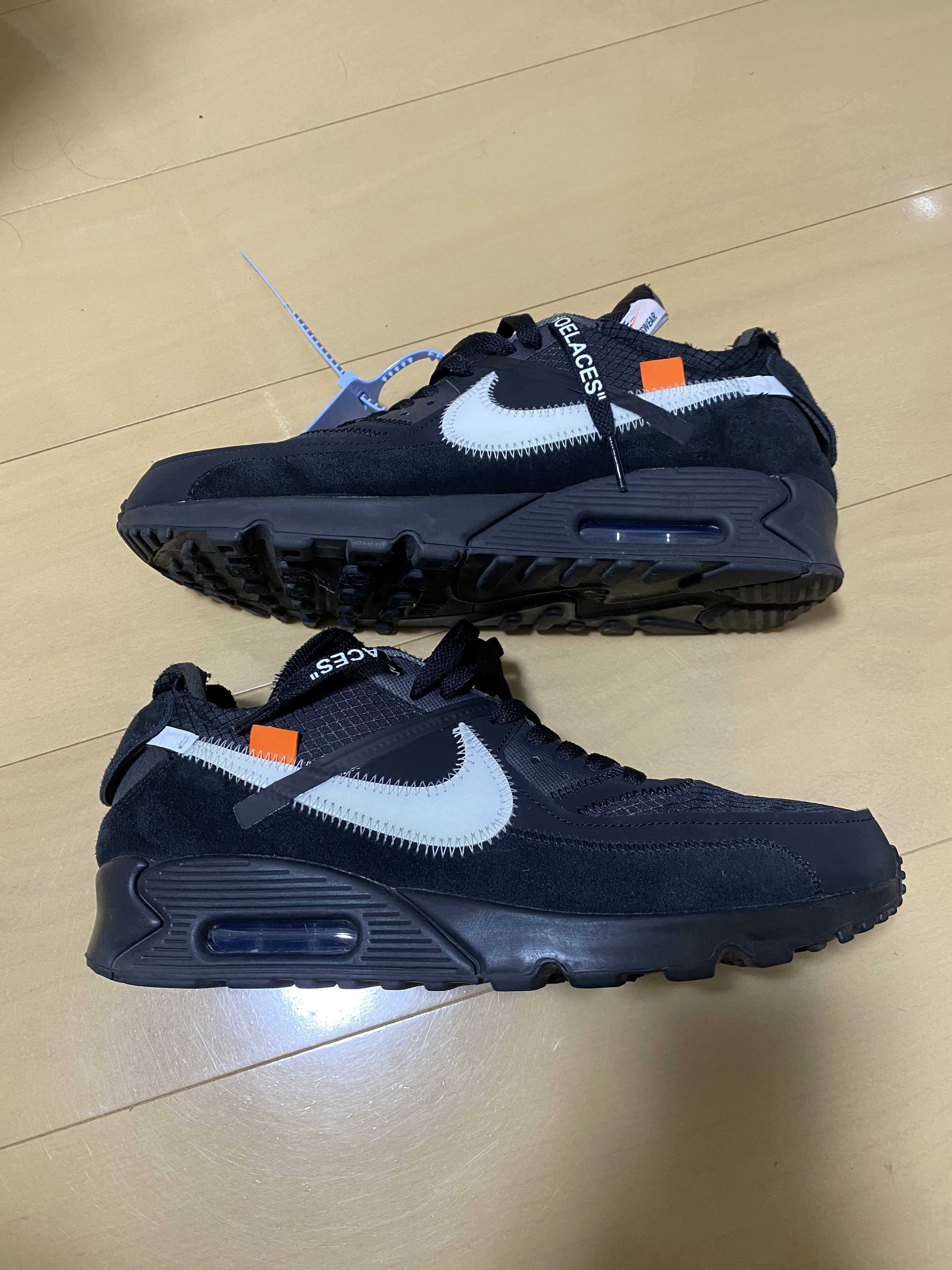 Off-White × Nike Air Max 90 "Black/Black-Cone-White"