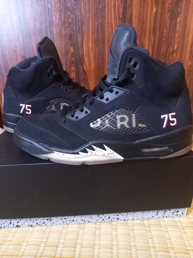 NIKE AIR JORDAN 5 PARIS SAINT-GERMAIN BLACK/CEMENT GREY