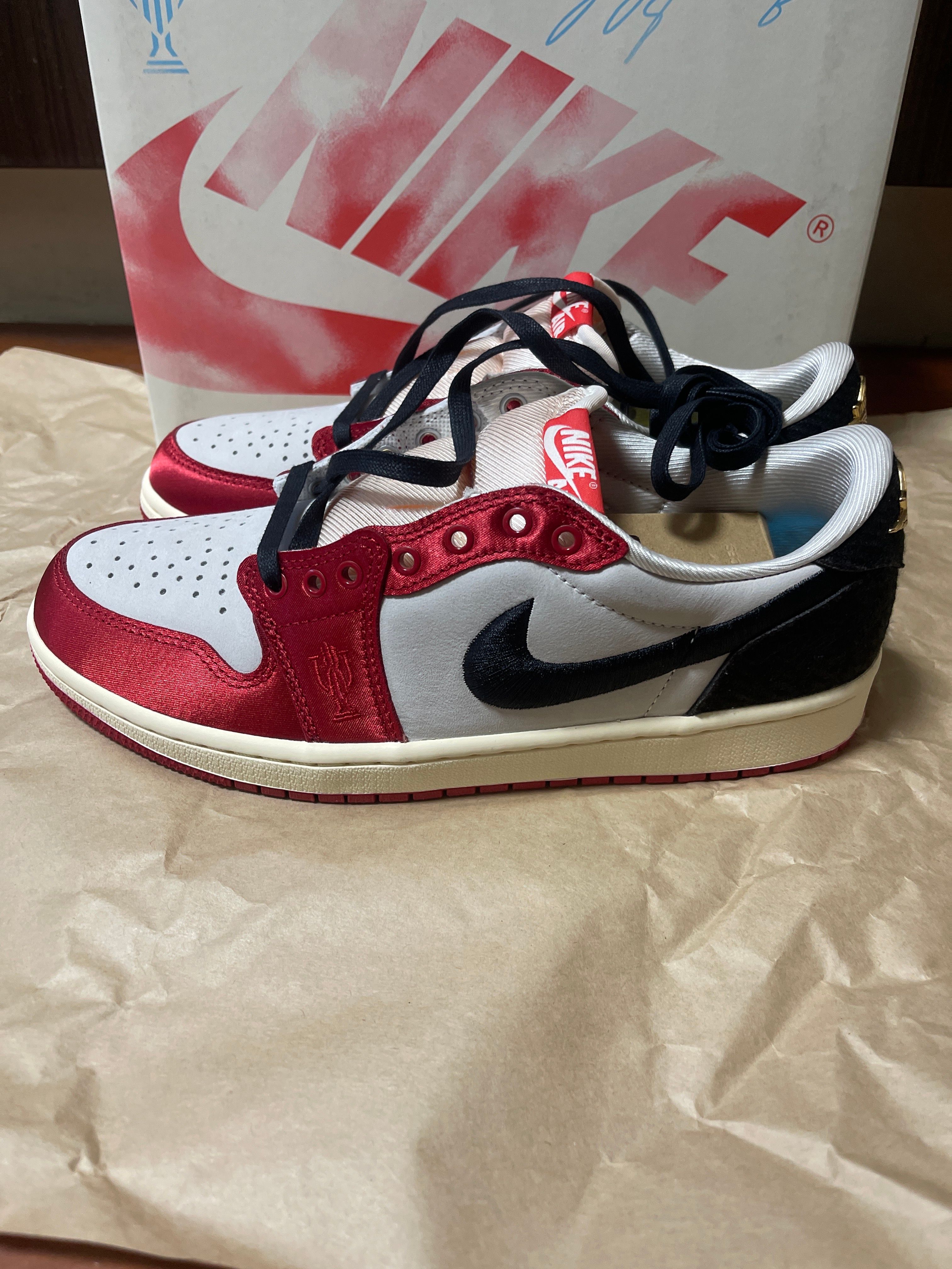 Trophy Room × Nike Air Jordan 1 Low OG "Sail and Varsity Red"