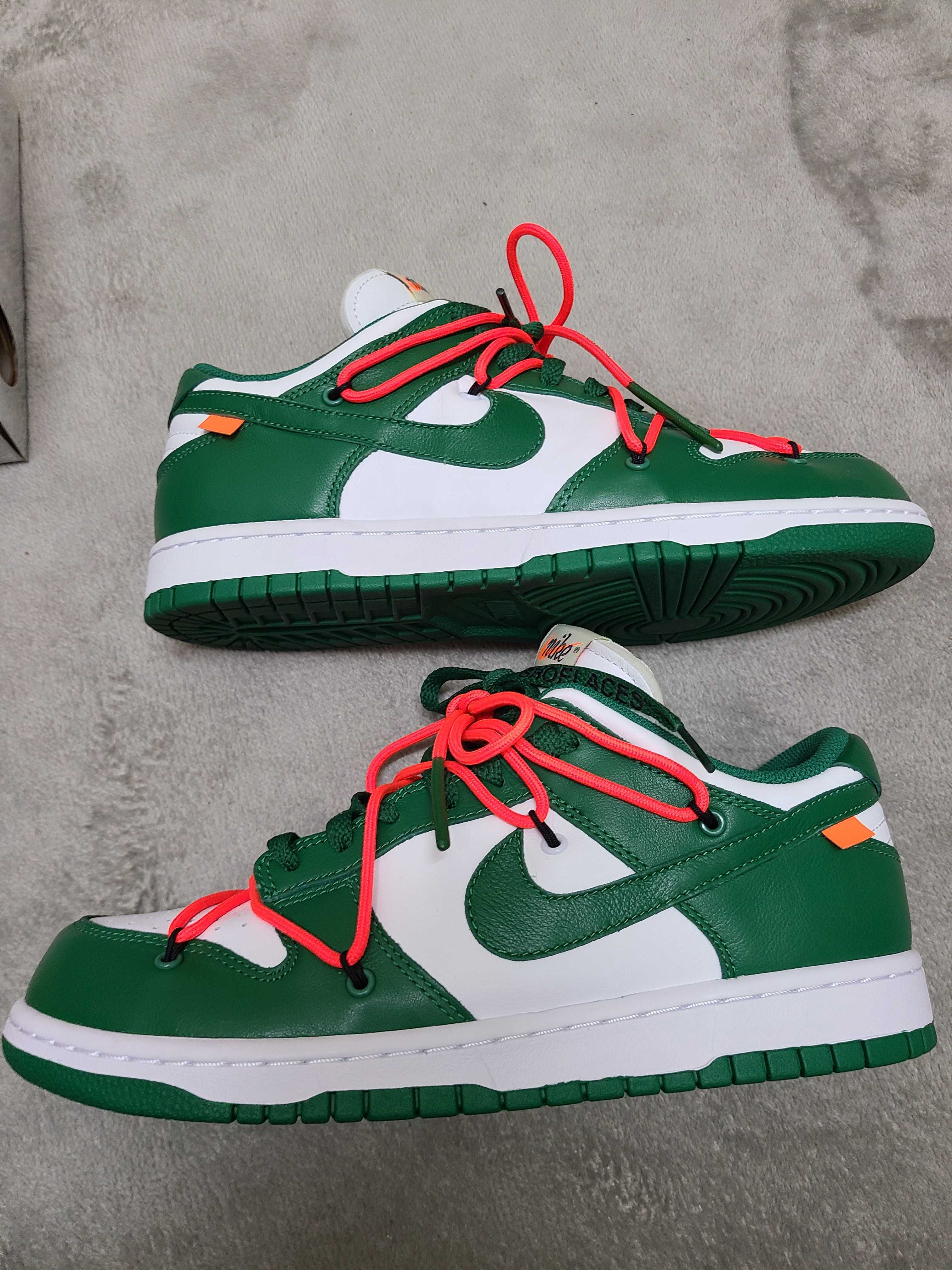 Off-White × Nike Dunk Low "White/Pine Green"