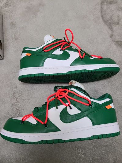 Off-White × Nike Dunk Low "White/Pine Green"