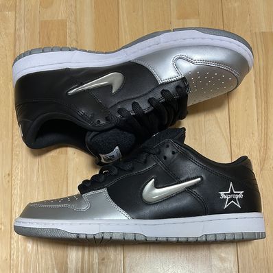 Supreme × Nike Dunk Low "Metallic Silver/Black"