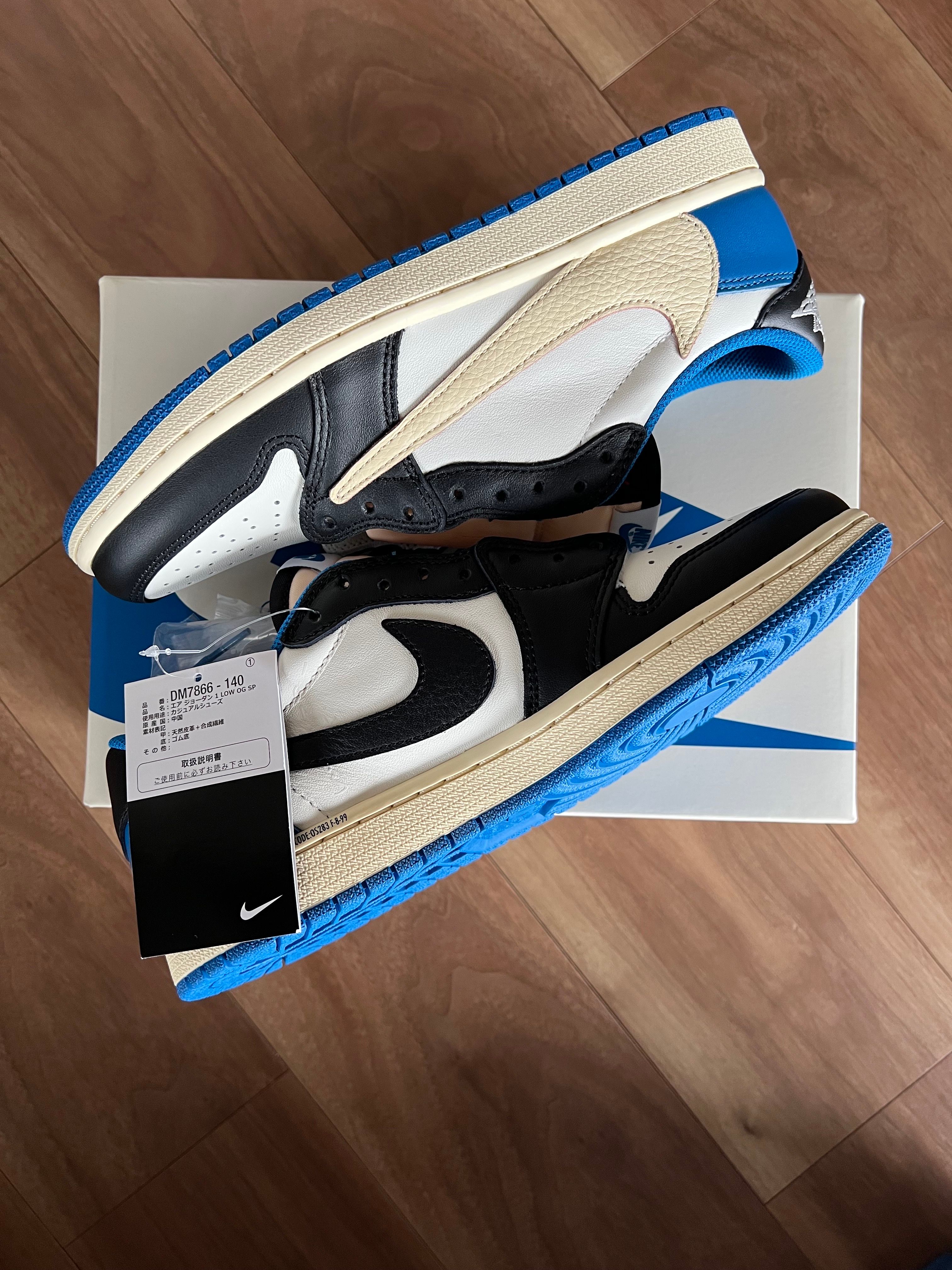 Travis Scott × fragment design × Nike Air Jordan 1 Low OG SP "Military Blue"
