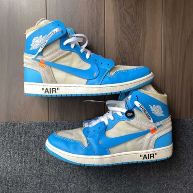 Off-White × Nike Air Jordan 1 High UNC "White/Dark Powder Blue"
