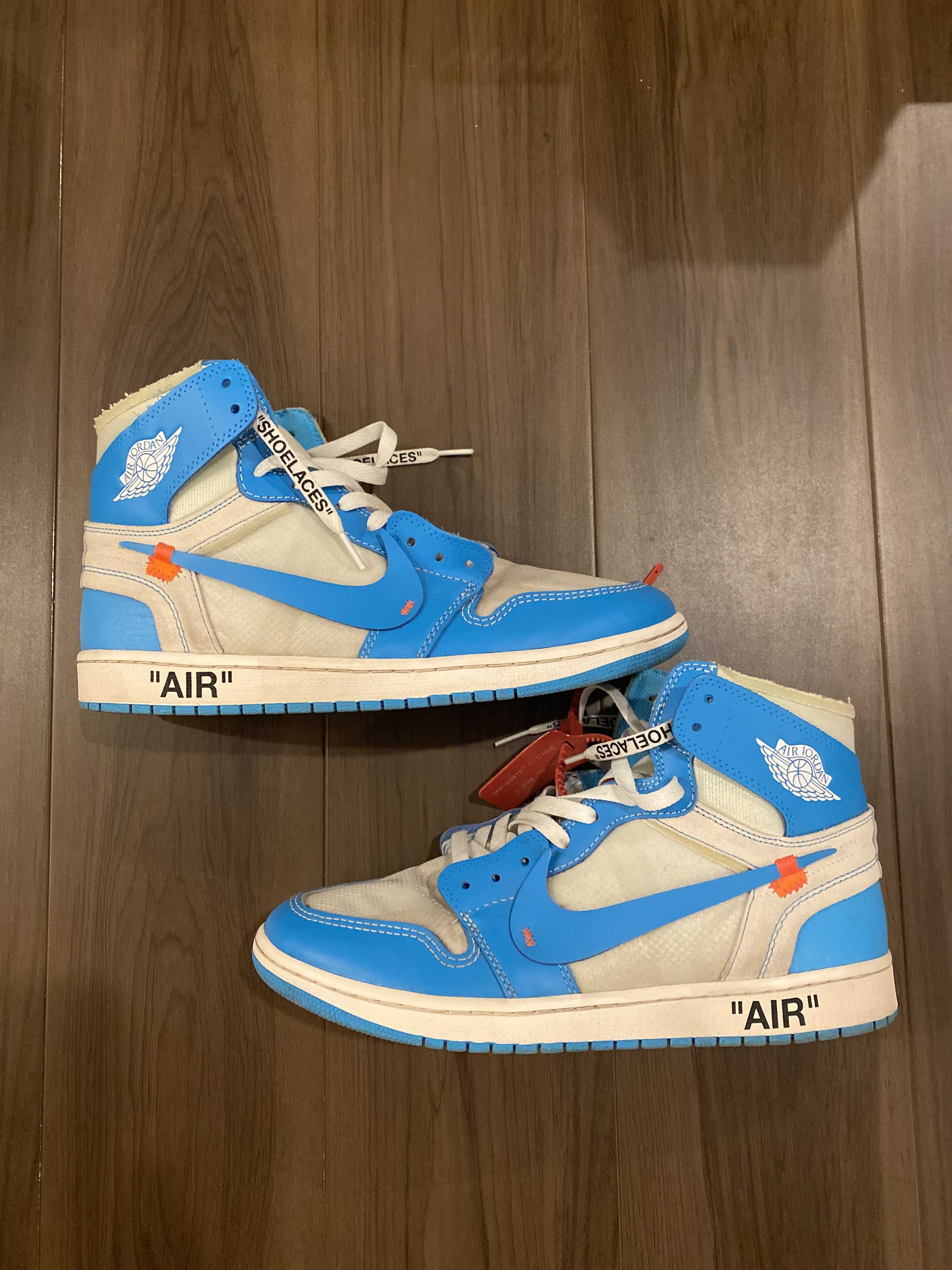 Off-White × Nike Air Jordan 1 High UNC "White/Dark Powder Blue"