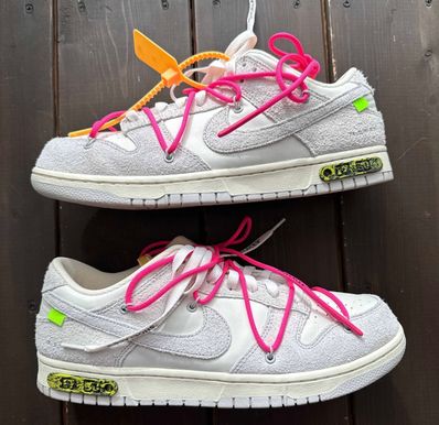 Off-White × Nike Dunk Low "Sail/Neutral Gray/Hyper Pink"