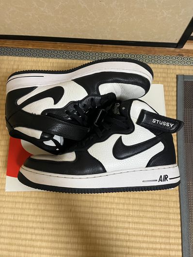 Stussy × Nike Air Force 1 Mid "Black and Light Bone"