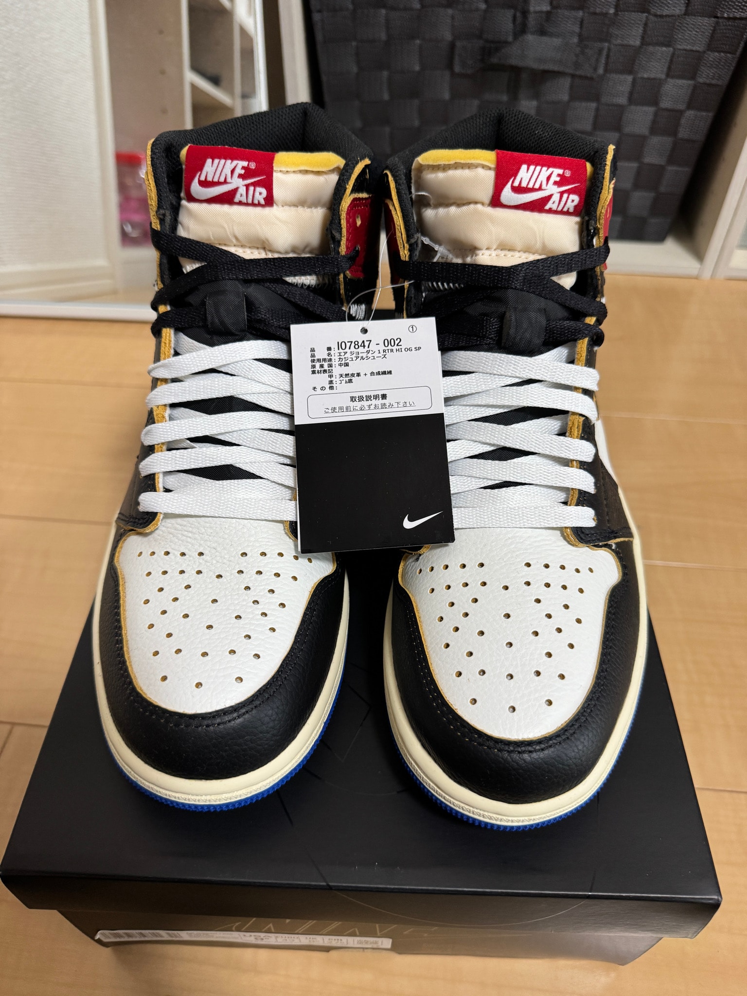 fragment design × UNION × Nike Air Jordan 1 High OG "Black/Varsity Red"