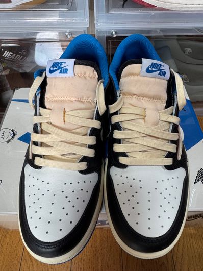 Travis Scott × fragment design × Nike Air Jordan 1 Low OG SP "Military Blue"