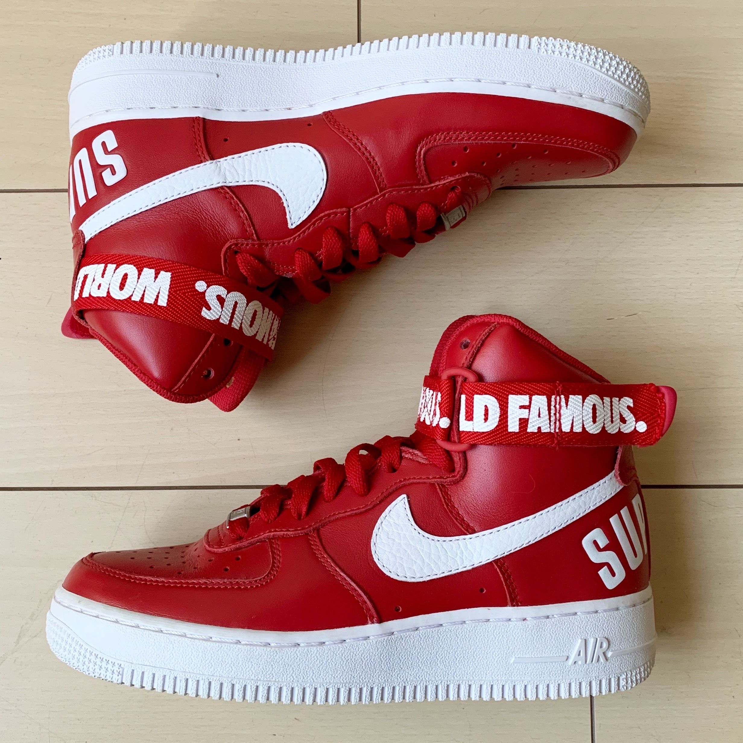 Supreme × Nike Air Force 1 High World Famous "Red"