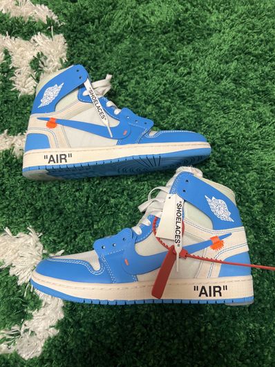 Off-White × Nike Air Jordan 1 High UNC "White/Dark Powder Blue"