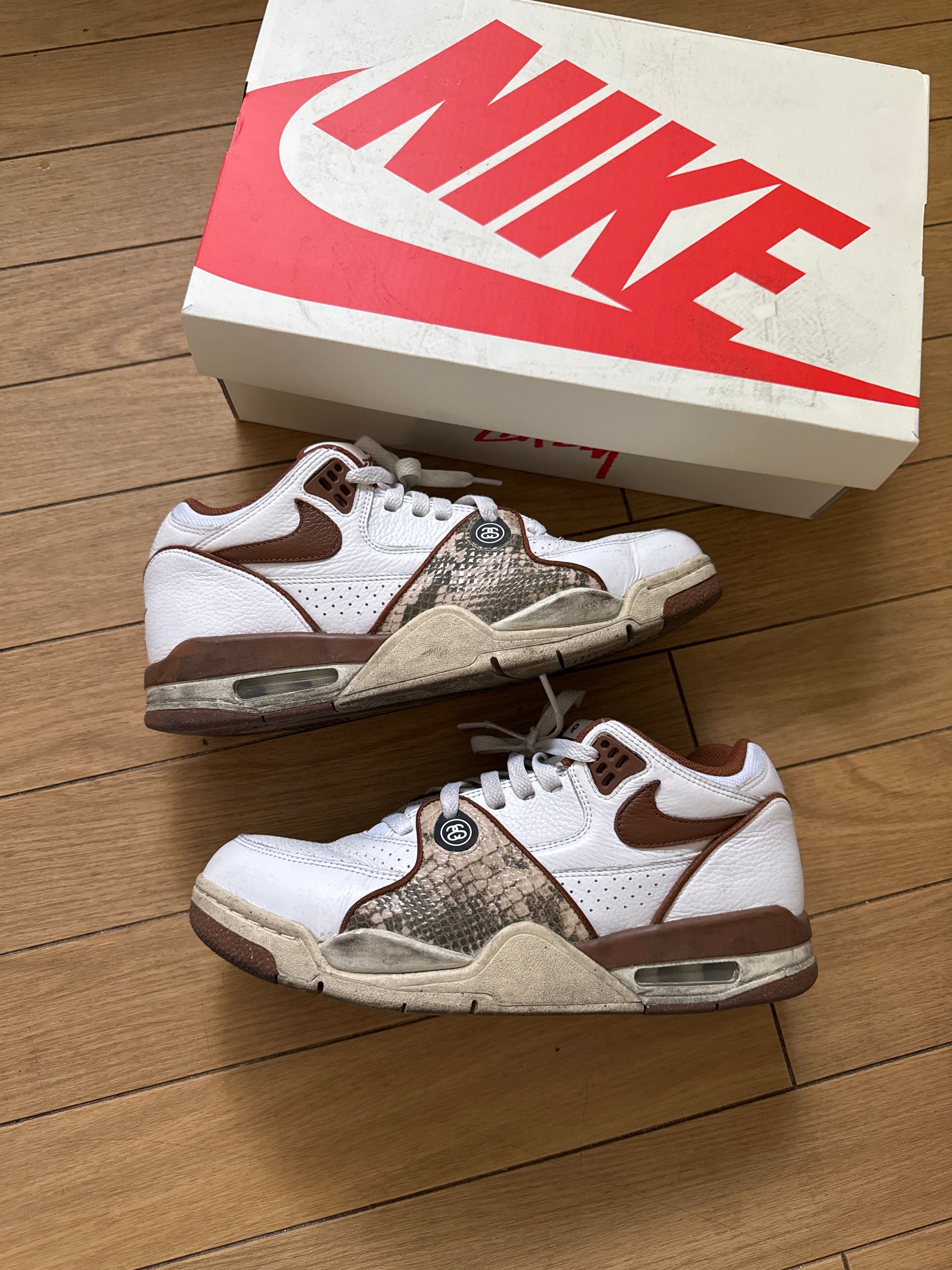 Stussy × Nike Air Flight 89 Low SP "White and Pecan"