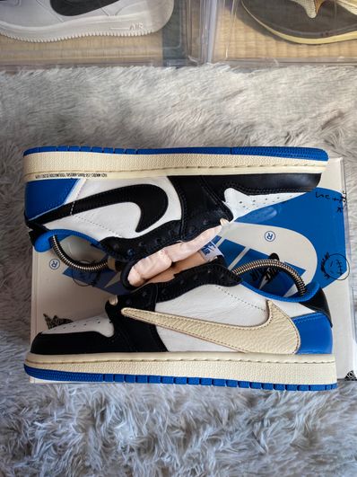 Travis Scott × fragment design × Nike Air Jordan 1 Low OG SP "Military Blue"