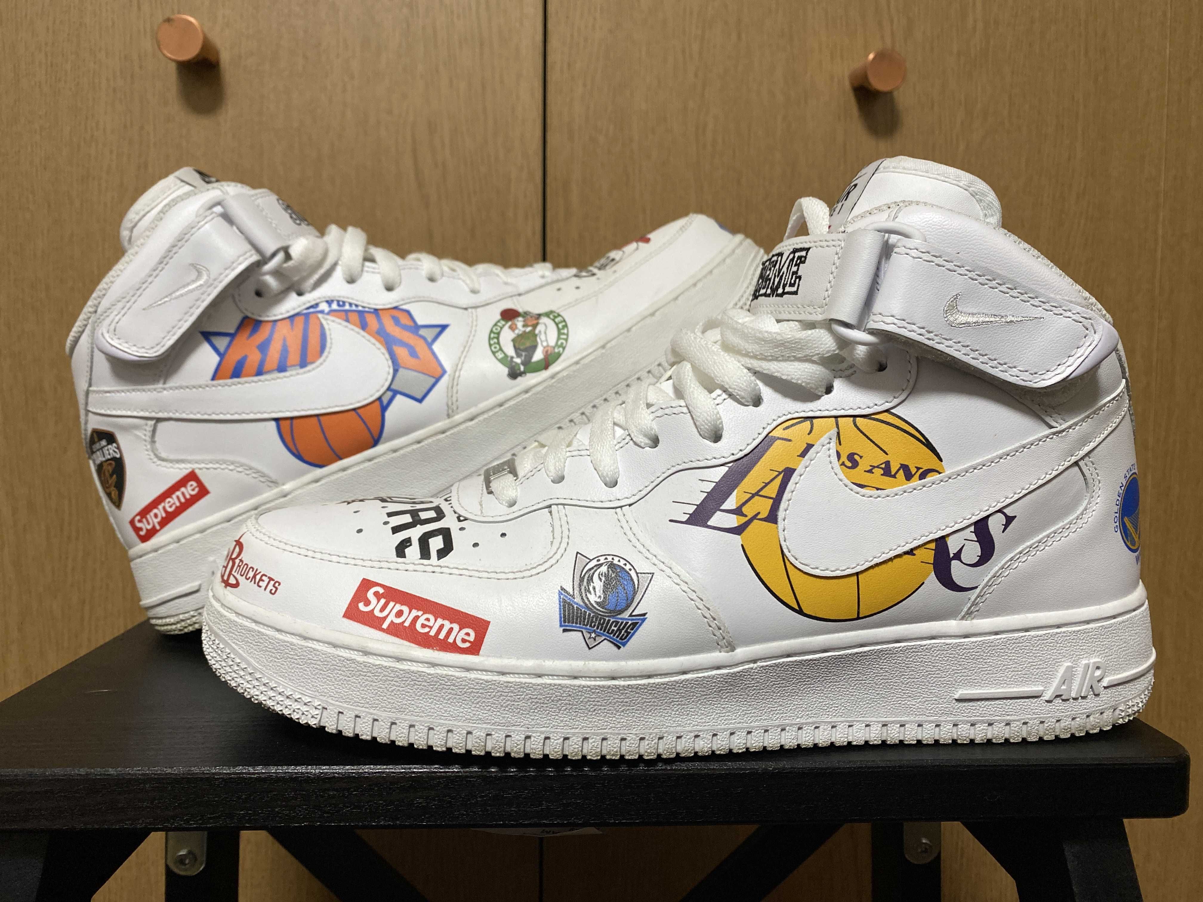 Supreme × NBA × Nike Air Force 1 Mid '07 "White"