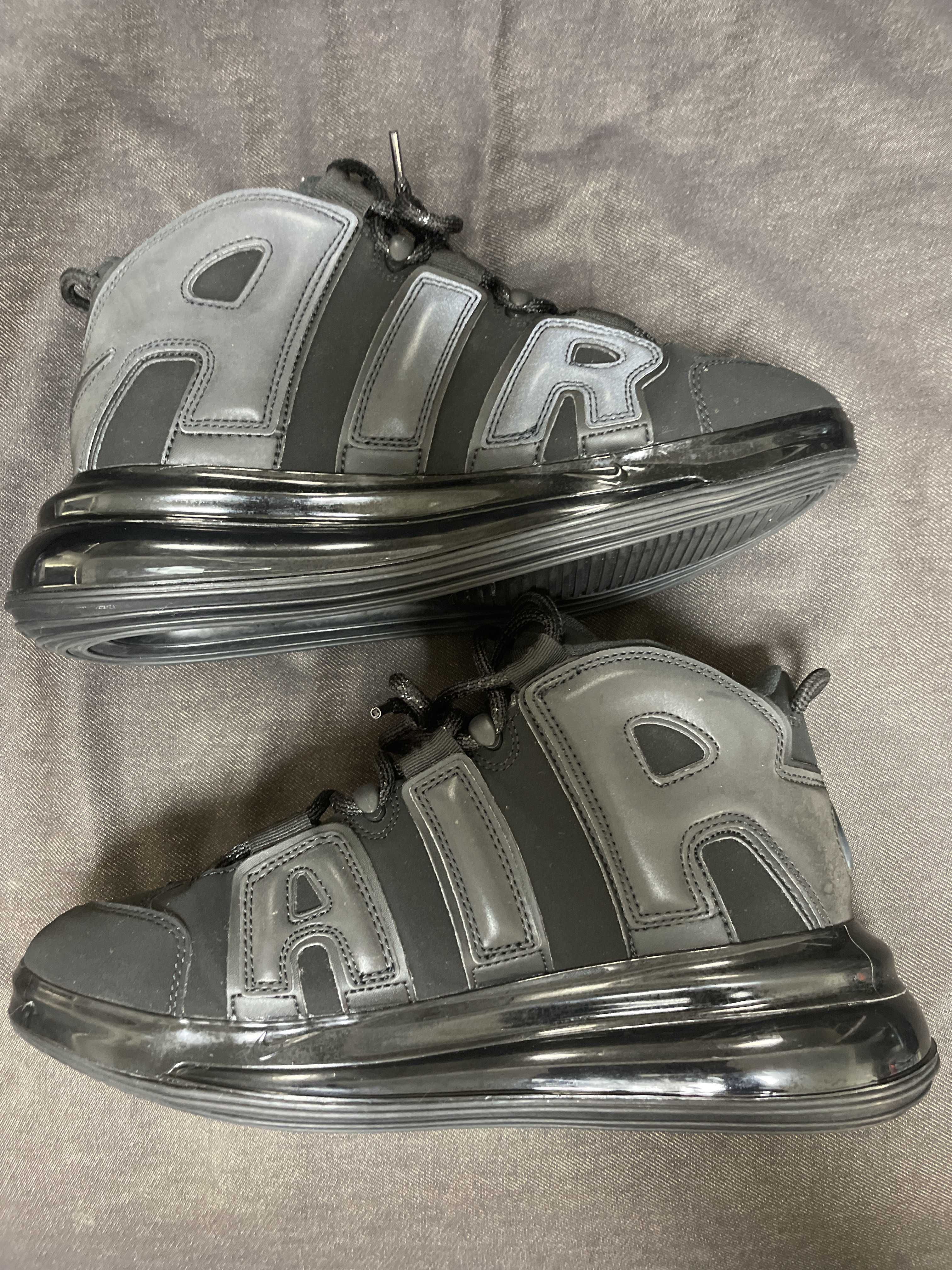 NIKE AIR MORE UPTEMPO 720 BLACK / METALLIC BLACK