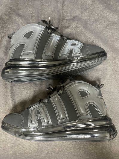 NIKE AIR MORE UPTEMPO 720 BLACK / METALLIC BLACK