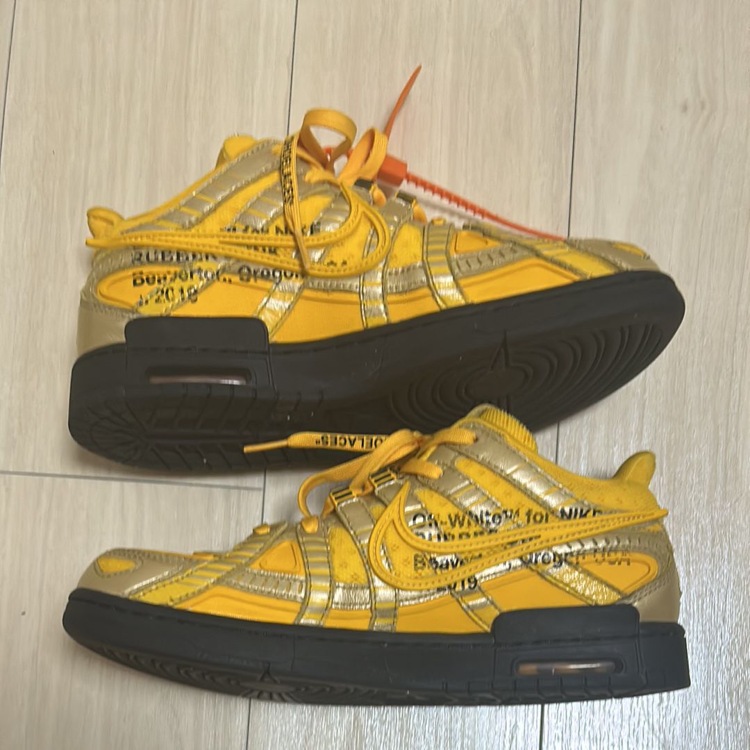 Off-White × Nike Air Rubber Dunk "University Gold" 