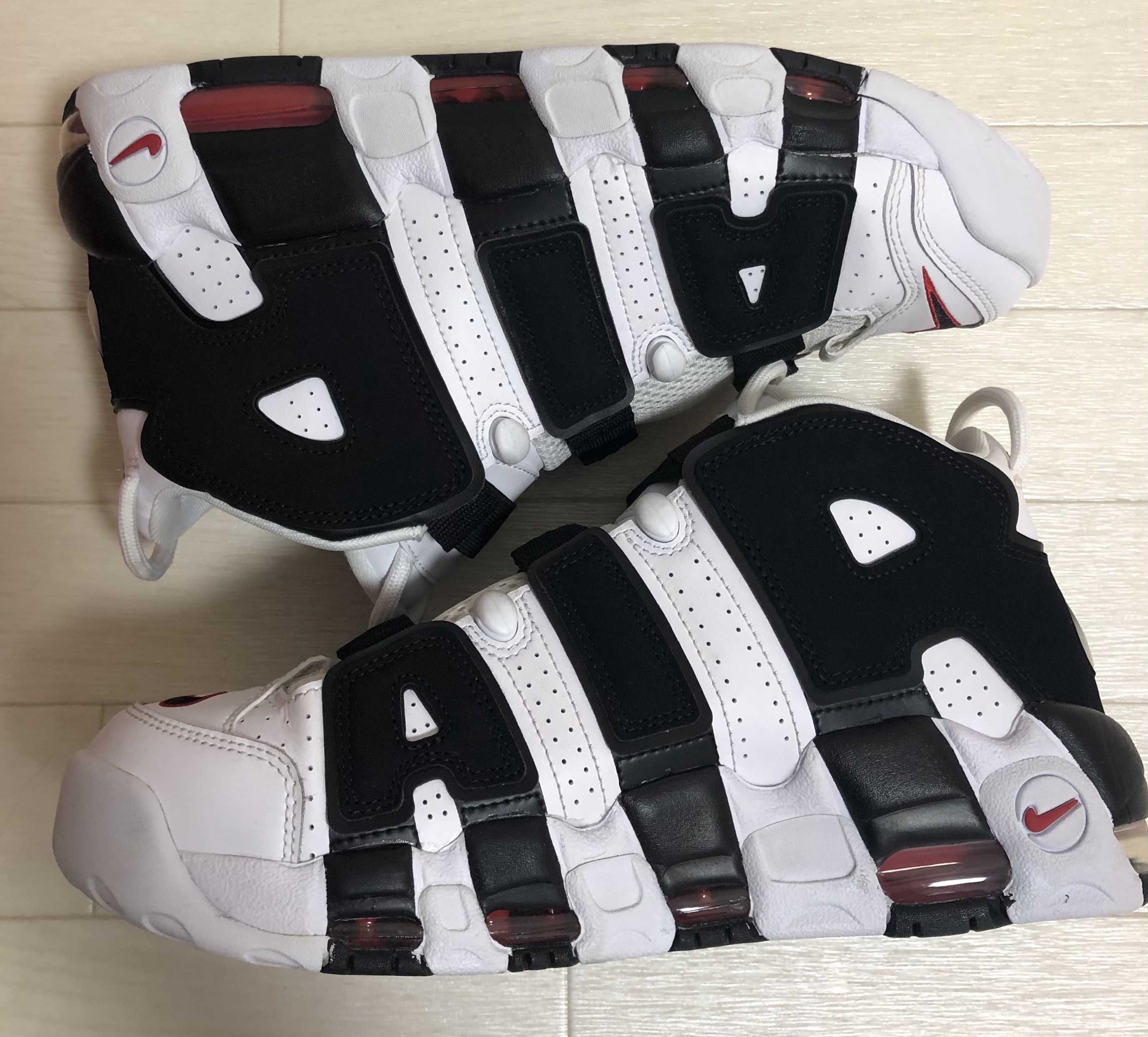 NIKE AIR MORE UPTEMPO "WHITE/BLACK/UNIVERSITY RED"(2020)