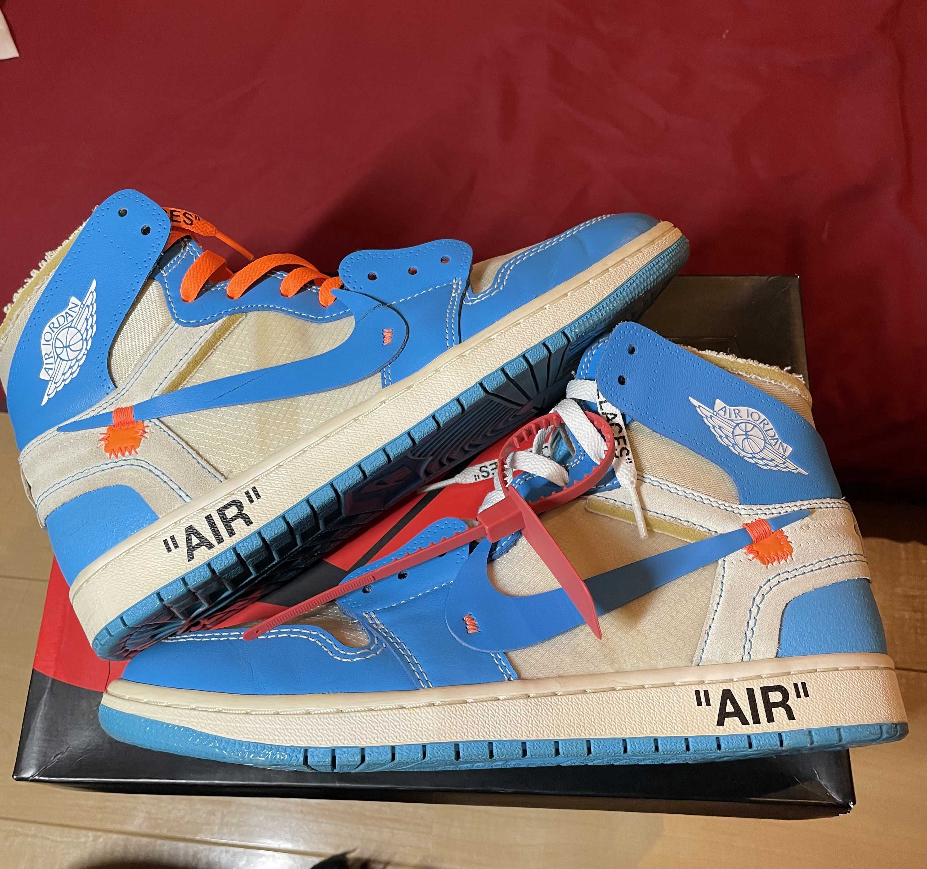 Off-White × Nike Air Jordan 1 High UNC "White/Dark Powder Blue"