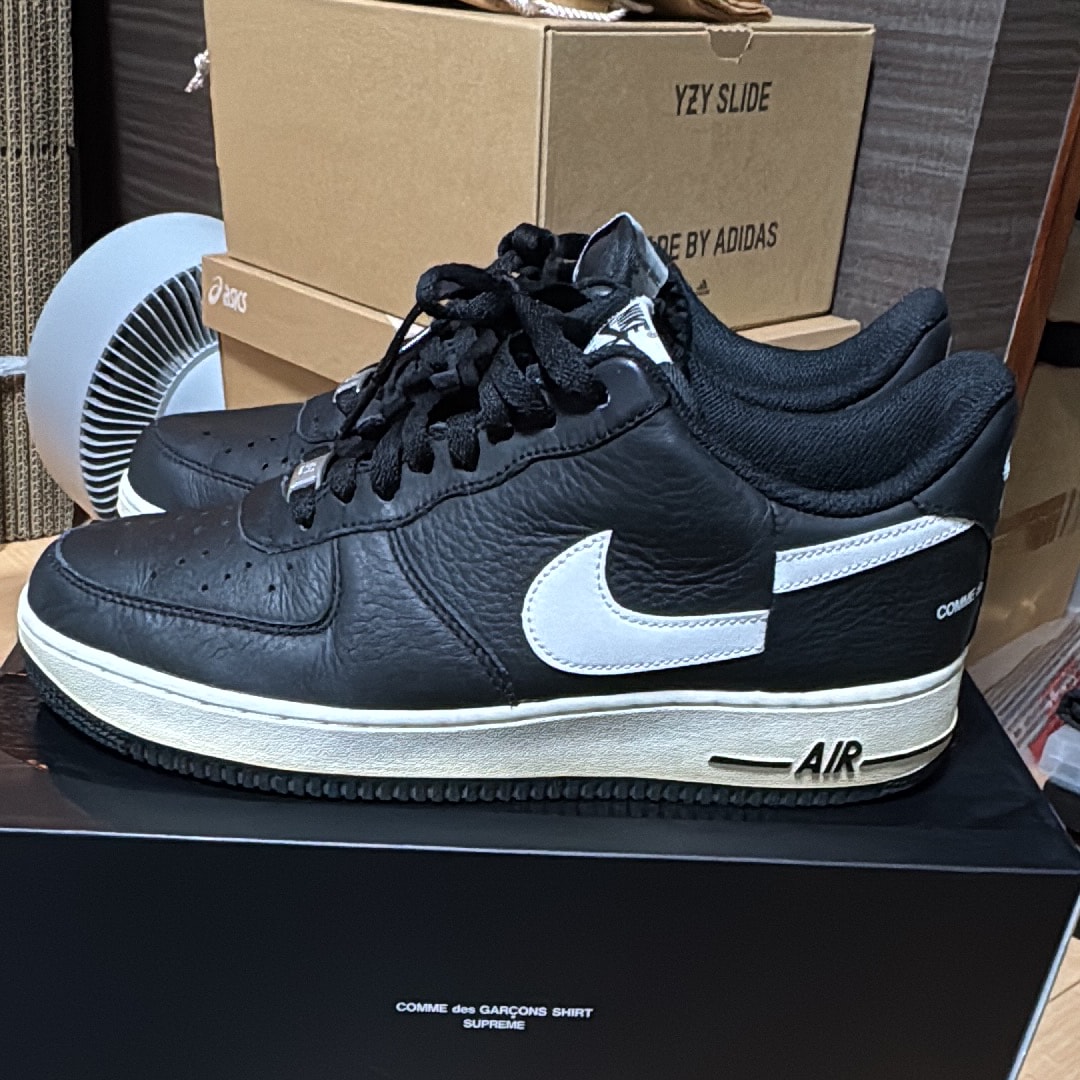 Supreme × COMME des GARCONS SHIRT × Nike Air Force 1 Low "Black/White" (2018)