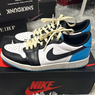 Nike Air Jordan 1 Low OG "Black and Dark Powder Blue/UNC"