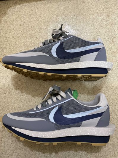 CLOT × Sacai × Nike LD Waffle "Grey Obsidian/Cool Grey"