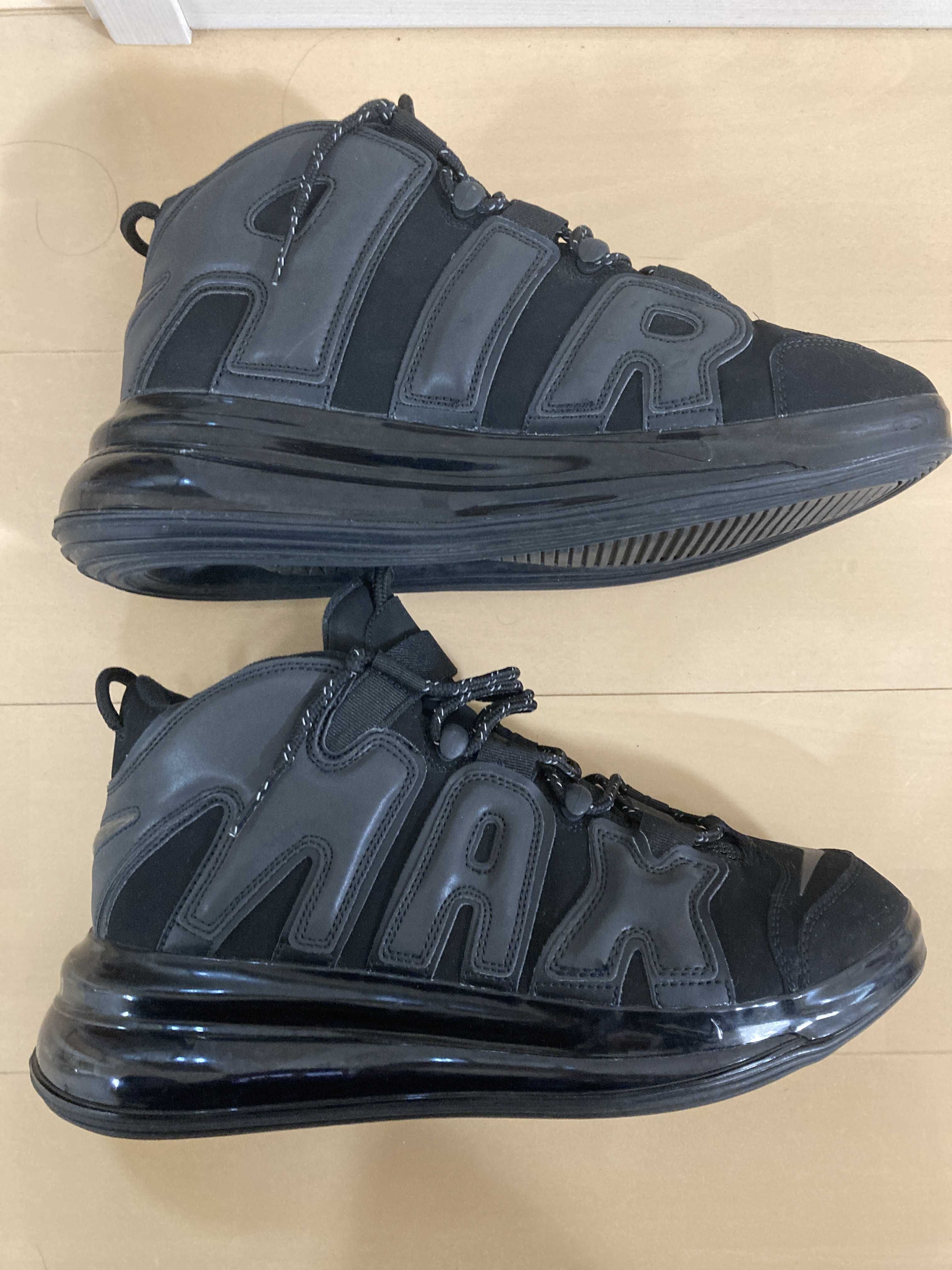 NIKE AIR MORE UPTEMPO 720 BLACK / METALLIC BLACK