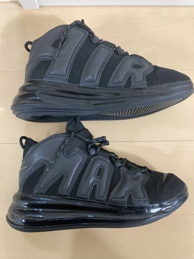 NIKE AIR MORE UPTEMPO 720 BLACK / METALLIC BLACK