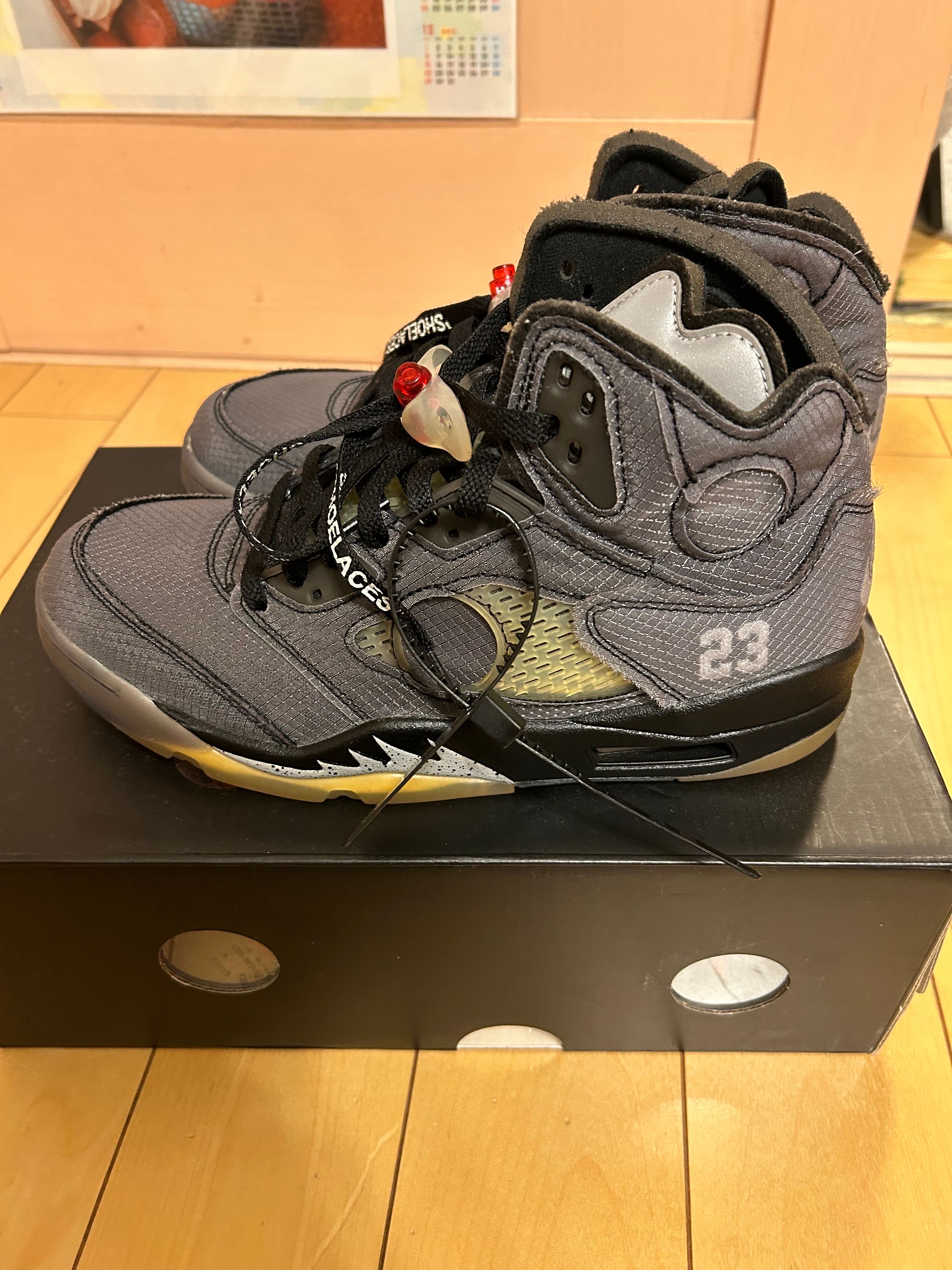 Off-White × Nike Air Jordan 5 "Black/Muslin/Fire Red"