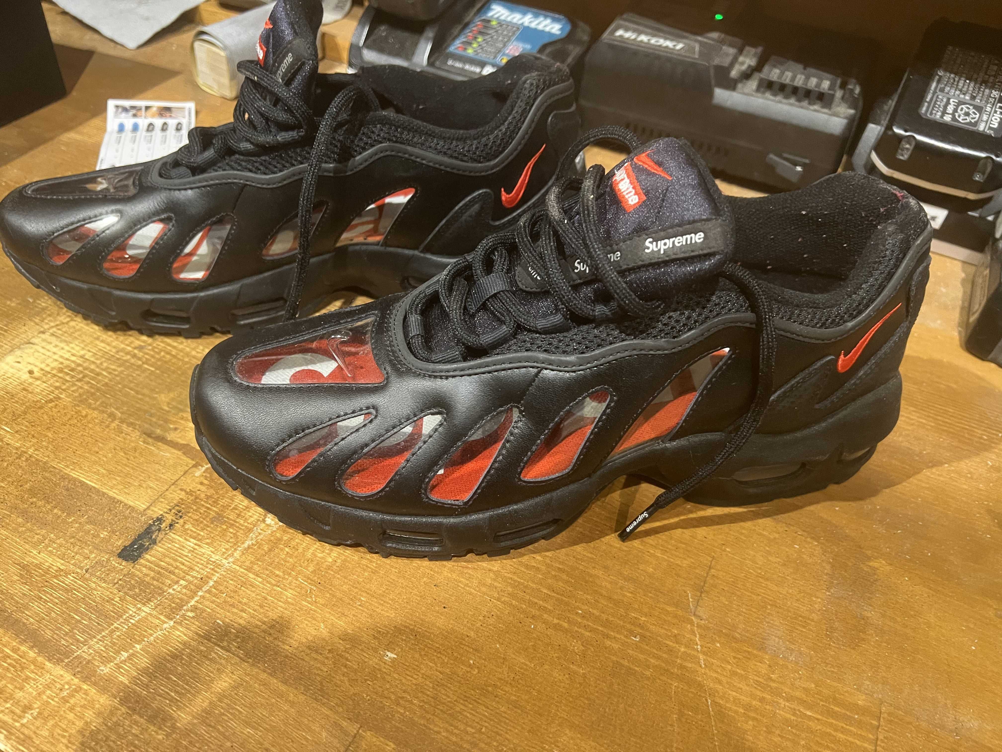 Supreme × Nike Air Max 96 "Black/Speed Red/Clear"