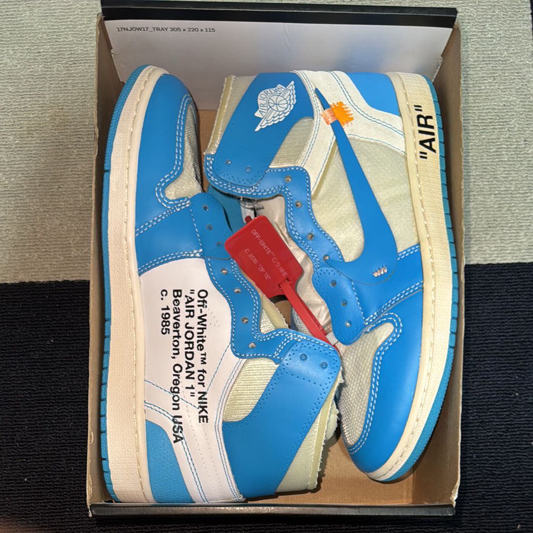 Off-White × Nike Air Jordan 1 High UNC "White/Dark Powder Blue"