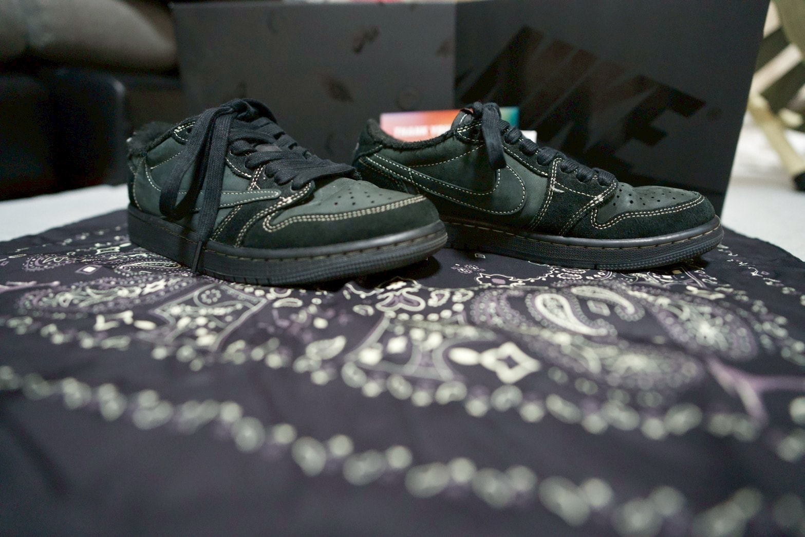 Travis Scott × Nike Air Jordan 1 Low OG SP "Black Phantom"