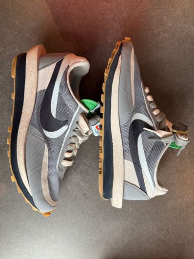 CLOT × Sacai × Nike LD Waffle "Grey Obsidian/Cool Grey"