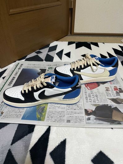 Travis Scott × fragment design × Nike Air Jordan 1 Low OG SP "Military Blue"