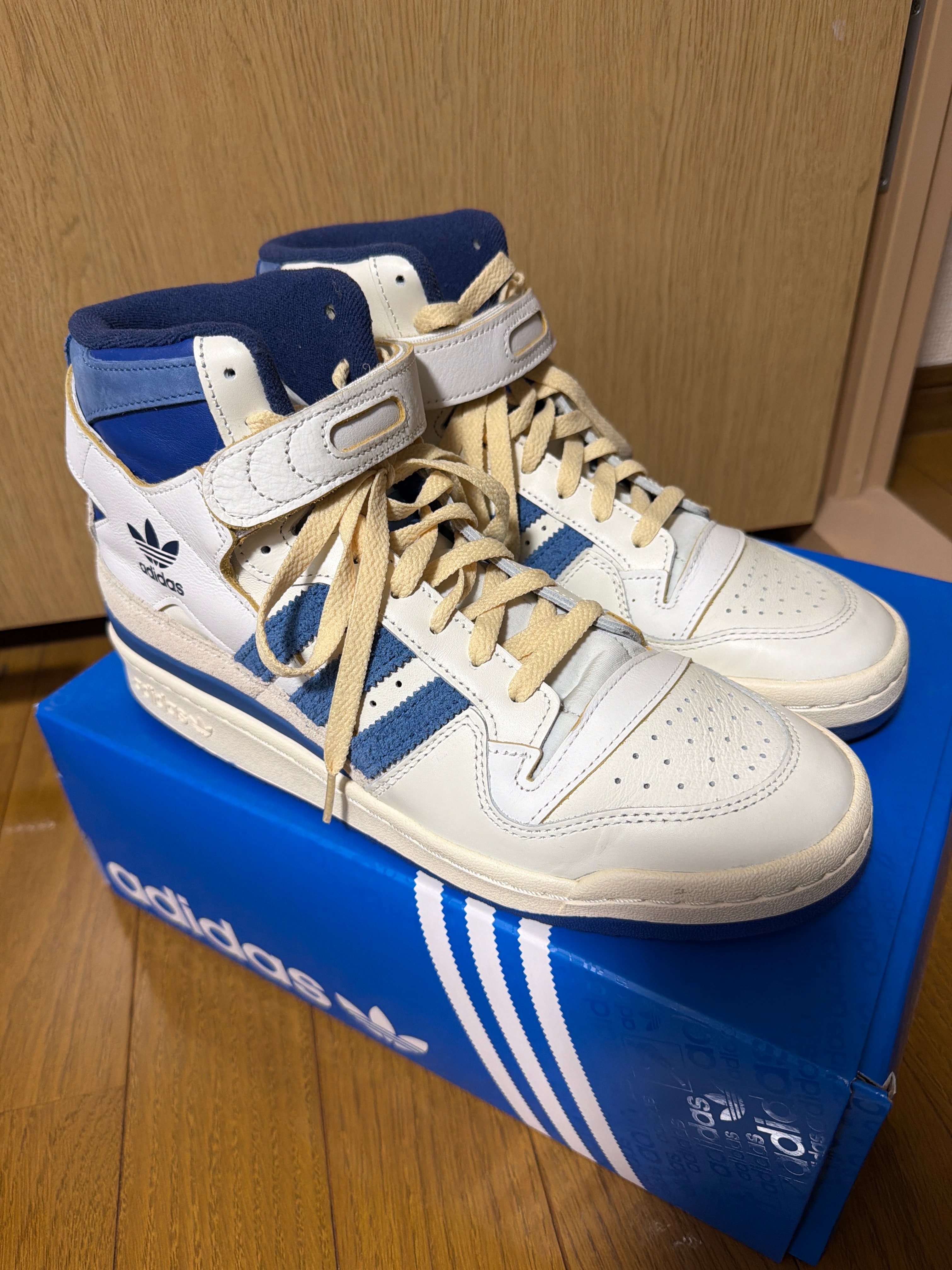 adidas Forum 84 High Blue Thread "Off White-Bright Blue/Footwear White"