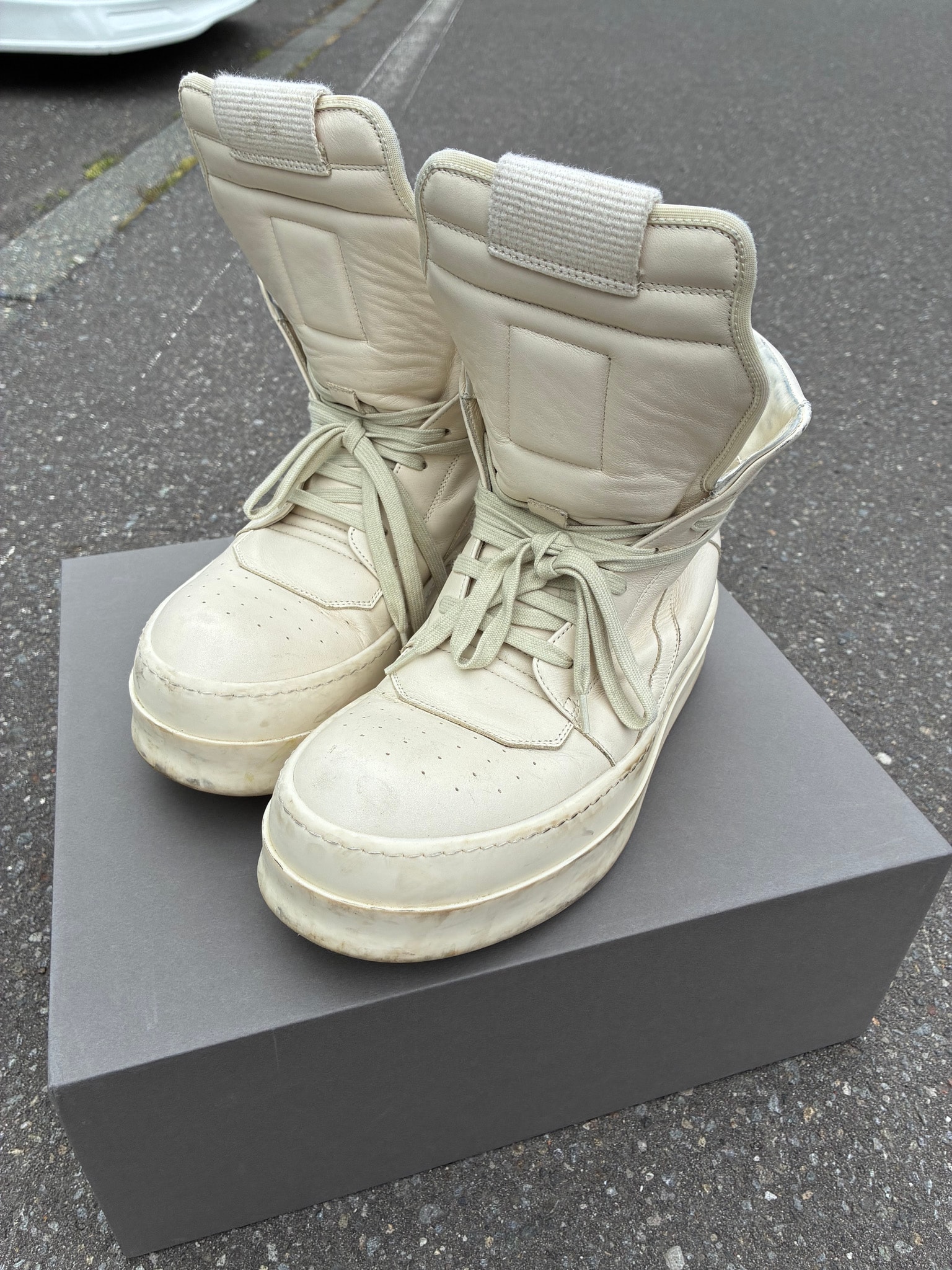 Rick Owens FW25 Concordians Creep Geobasket "Milk/Milk"