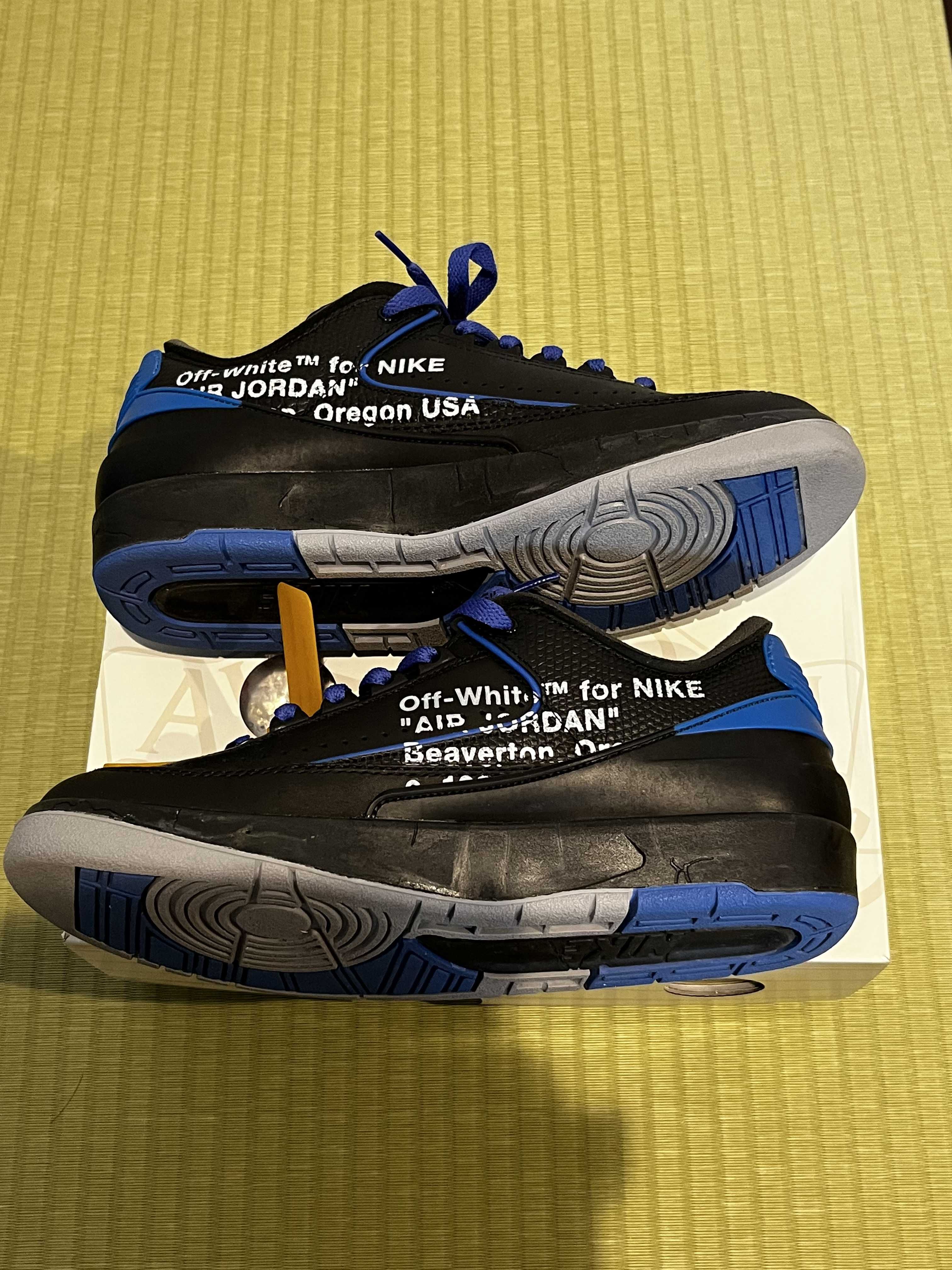 Off-White × Nike Air Jordan 2 Low "Black and Varsity Royal"