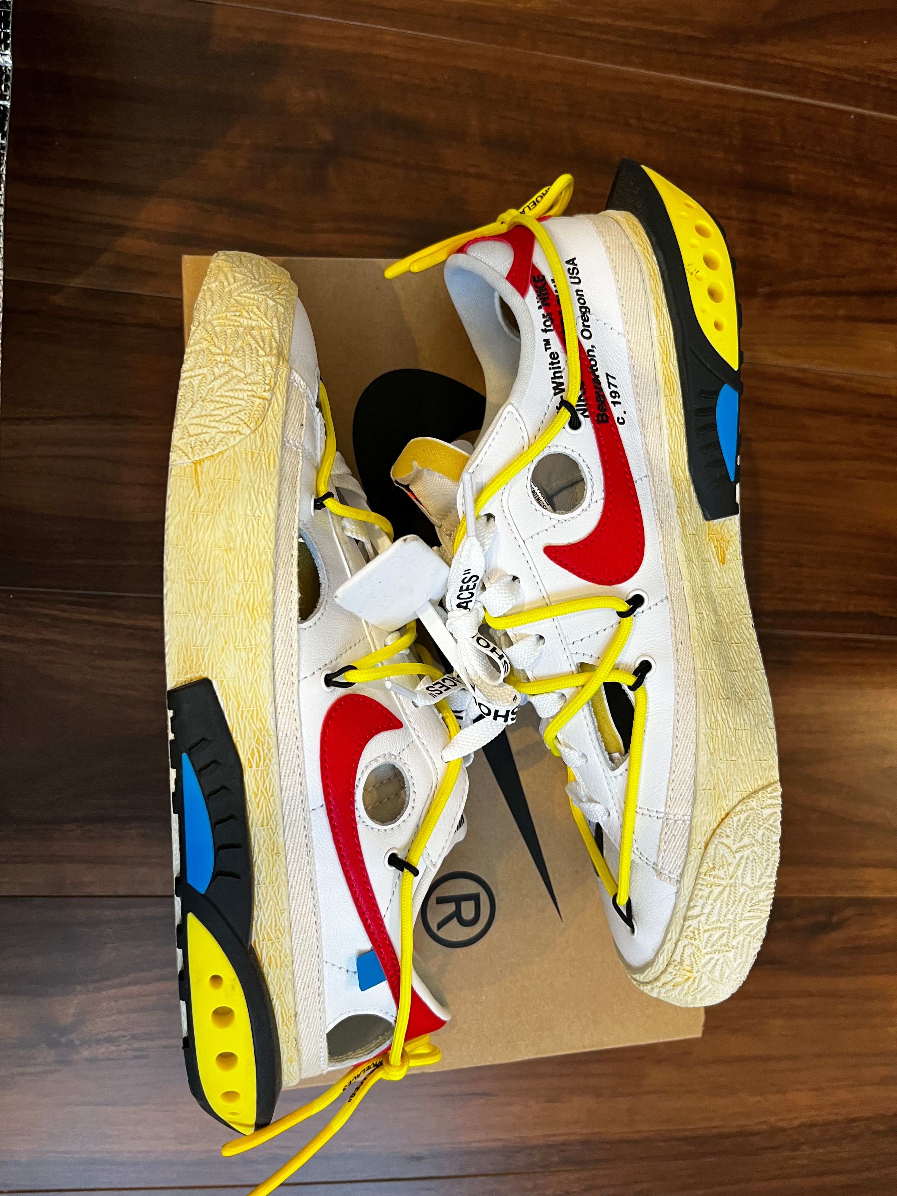 Off-White × Nike Blazer Low "White and University Red"